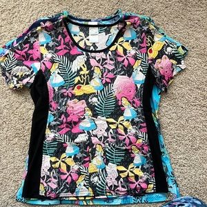 Alice in wonderland scrub top